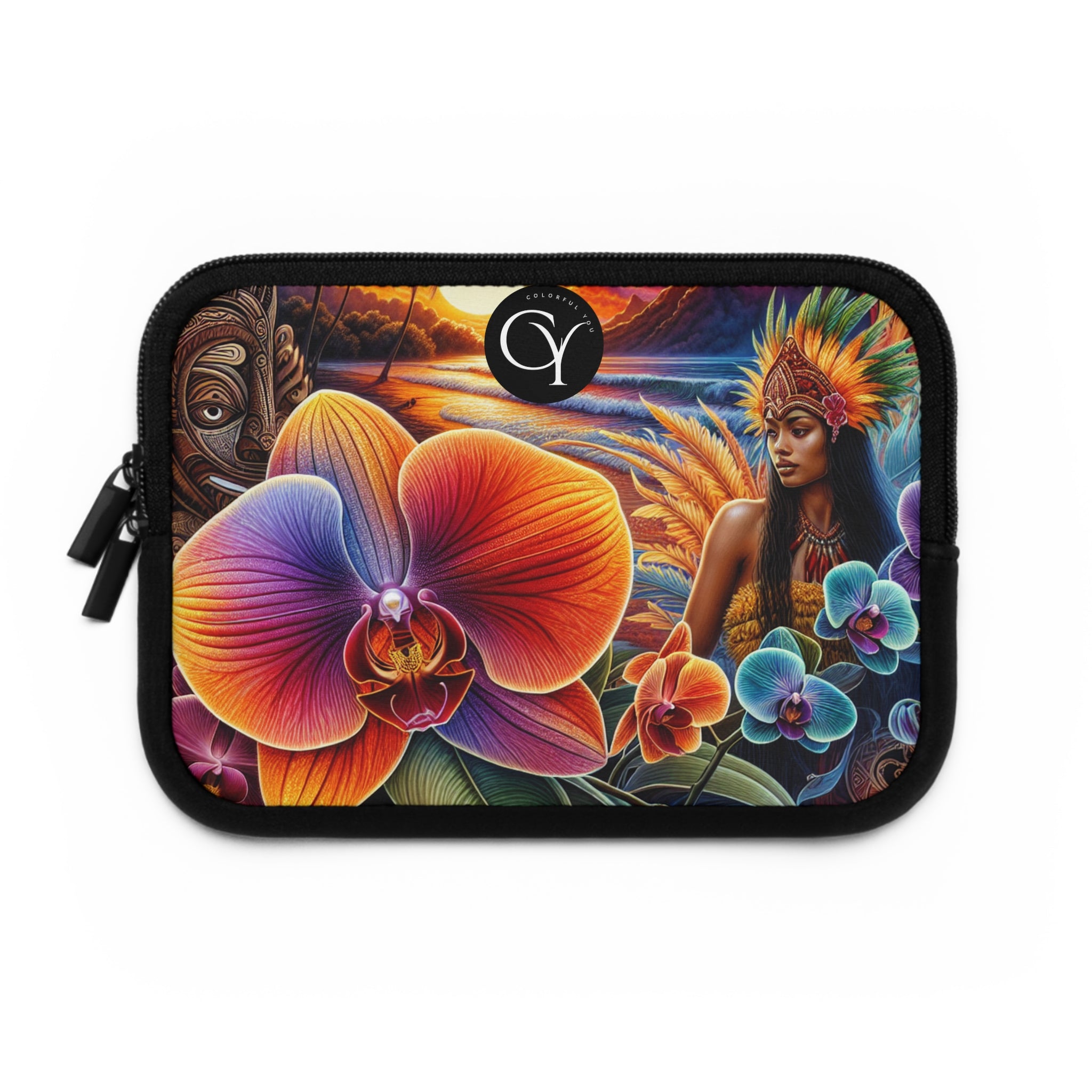 Vibrant Floral Laptop Sleeve - Ethnic Artwork Design