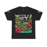 C.Y Designer Tropical Floral Unisex Heavy Cotton Tee - Perfect for Summer Vibes