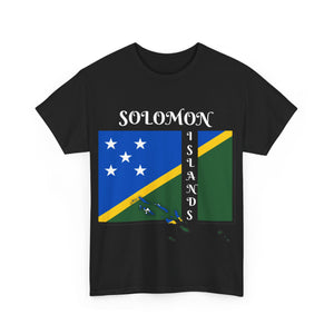 Solomon Islands Unisex Heavy Cotton Tee featuring Flag Design, Casual Wear, Gift for Him/Her, Perfect for Celebrations, Everyday Comfort