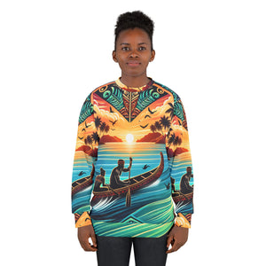 Tropical Sunset Unisex Sweatshirt - Island Vibes Design for Relaxation and Adventure