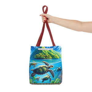 Colorful Ocean Turtle Tote Bag - Eco-Friendly Beach Bag for Nature Lovers