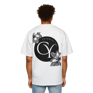 Tropical Love Oversized Premium Heavy Cotton Tee, Relaxed Fit T-Shirt, Gift for Him, Summer Style, Casual Wear, Unique Art Design