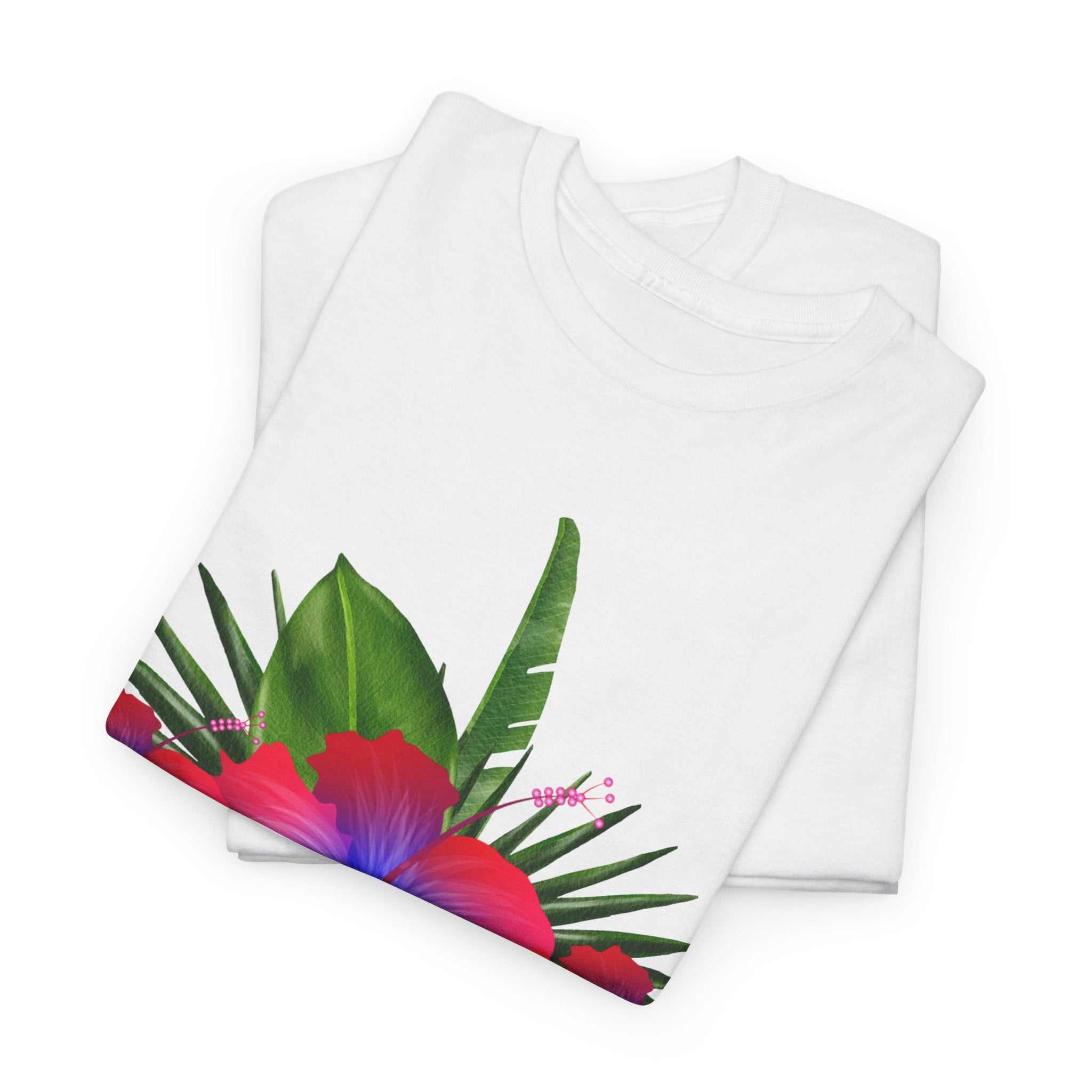 Unisex Heavy Cotton Hibiscus Tee – Classic Fit, Soft & Durable Fabric.