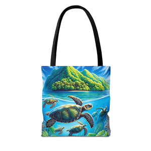 Colorful Ocean Turtle Tote Bag - Eco-Friendly Beach Bag for Nature Lovers