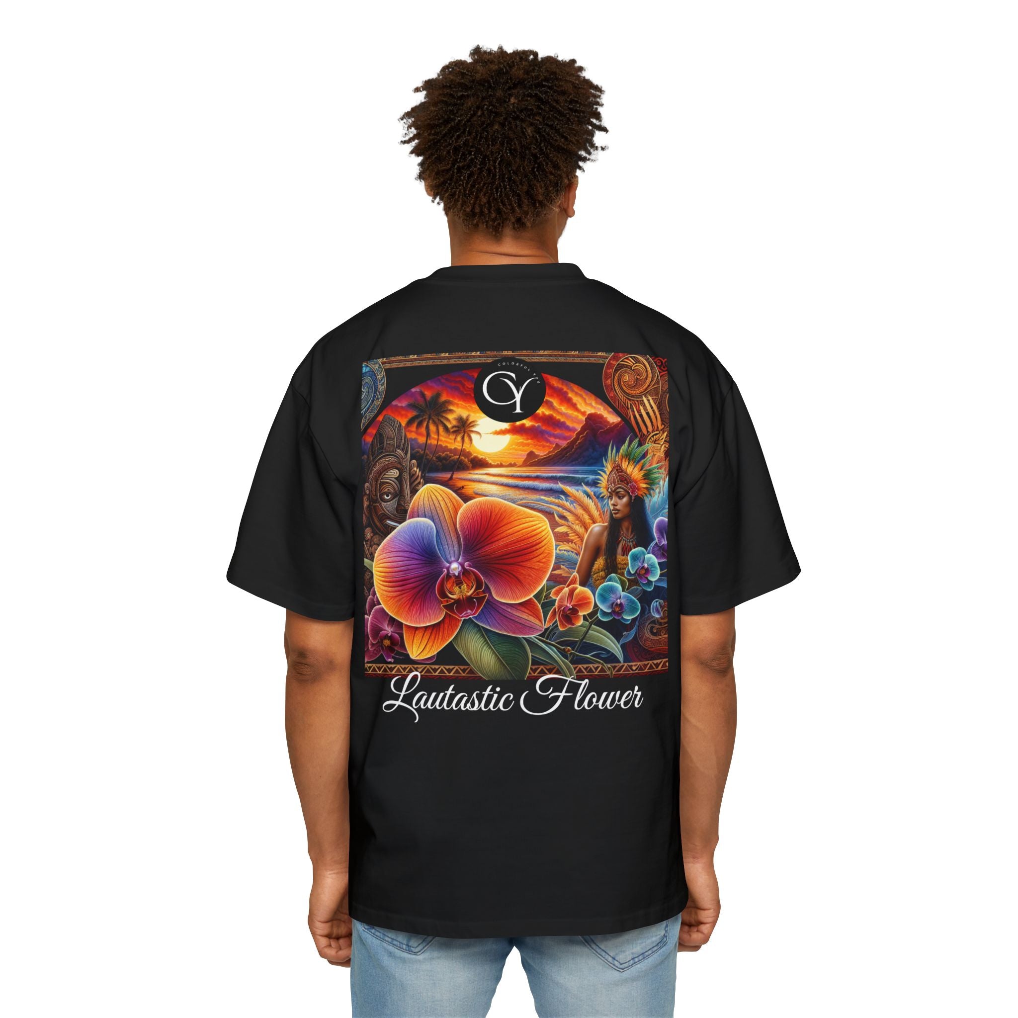 Lautastic Tee - Heavy Oversized T-Shirt with Orchid Design