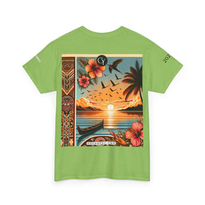 Tropical Vibes Tee, Relaxed Summer Shirt, Beach Wear, Unisex Cotton Tee, Nature Lover Gift, Vacation Outfit