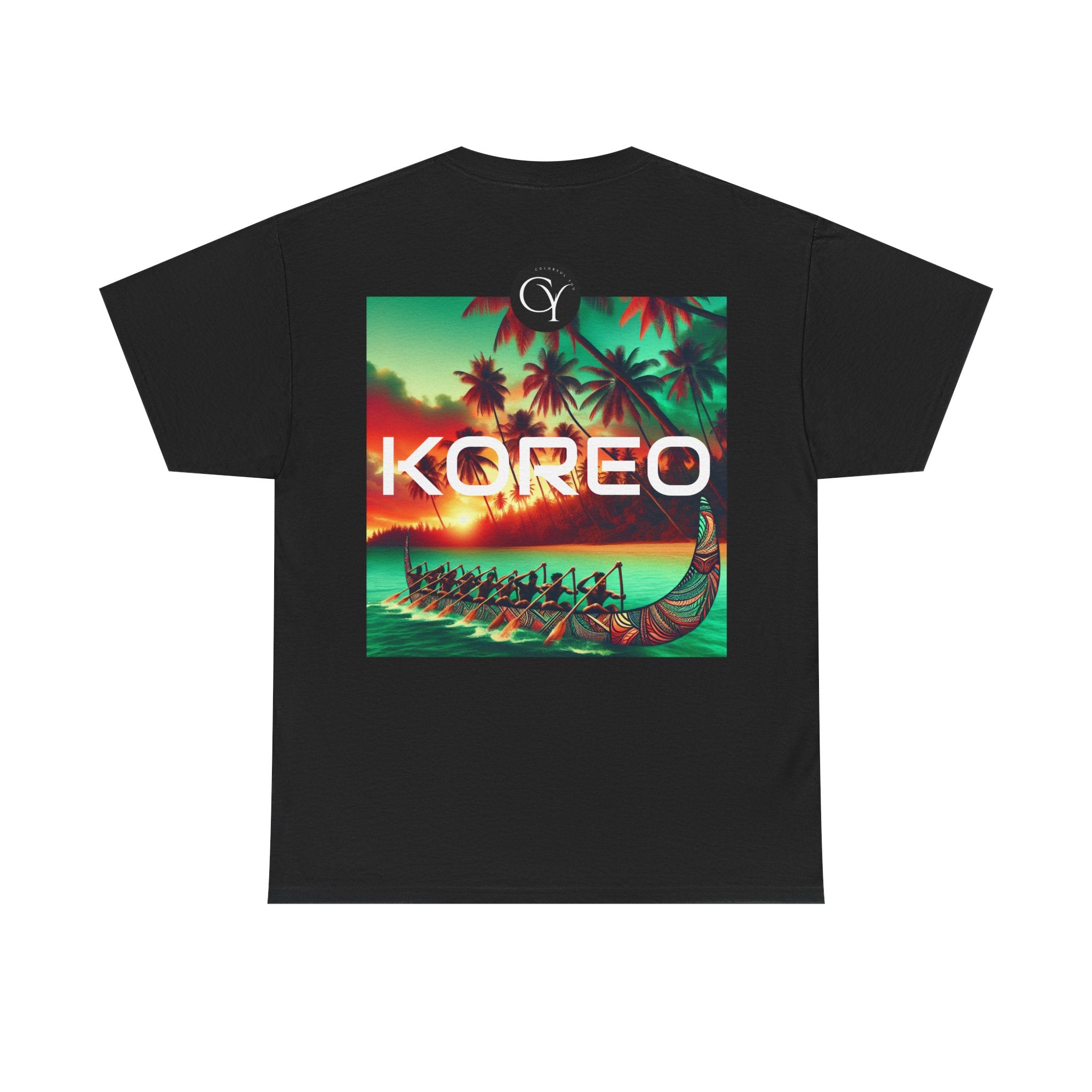 KOREO Unisex Heavy Cotton Tee - Stylish Tropical Graphic Tee for Casual Wear