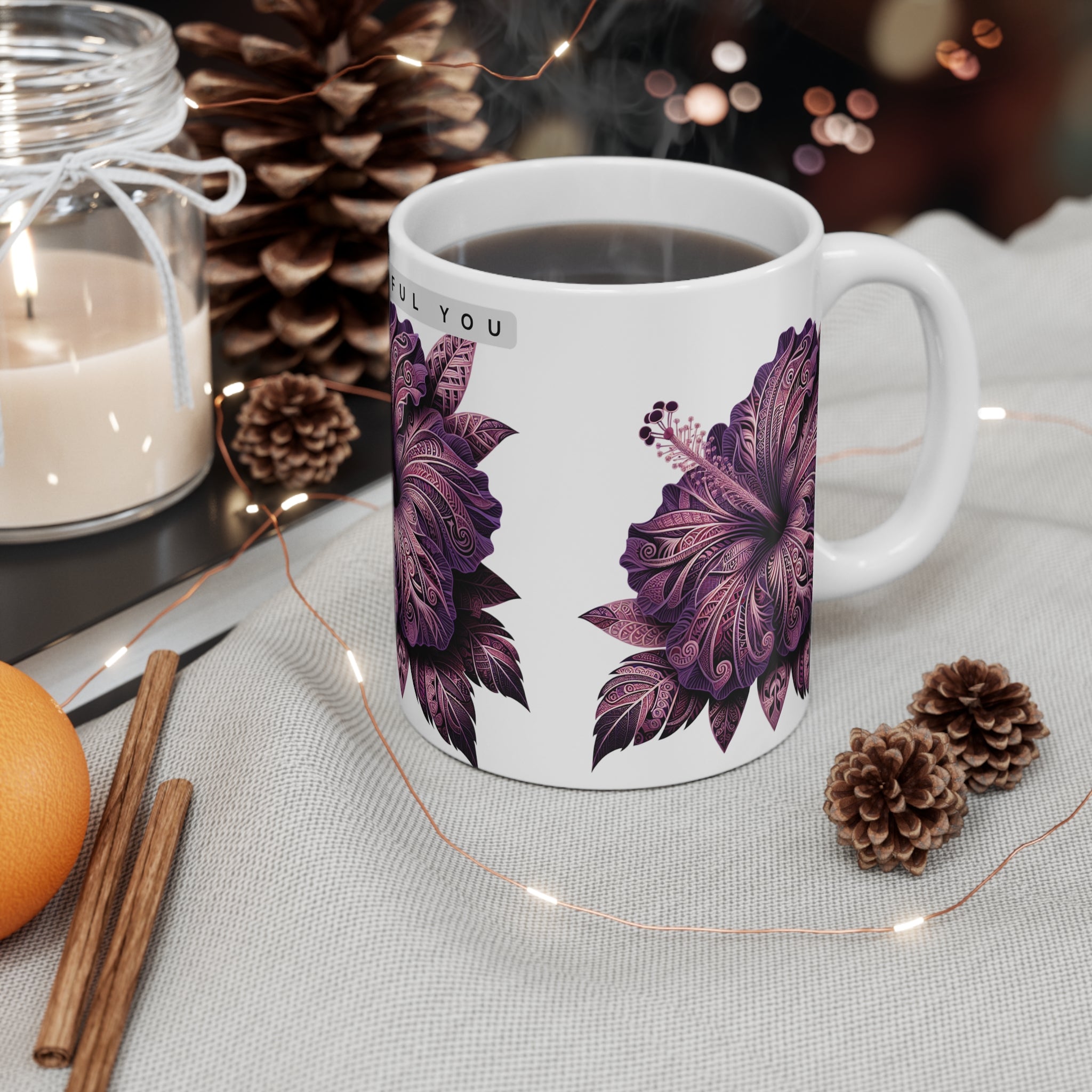 Colorful You Floral Mug – 11oz Ceramic Coffee Cup for Nature Lovers