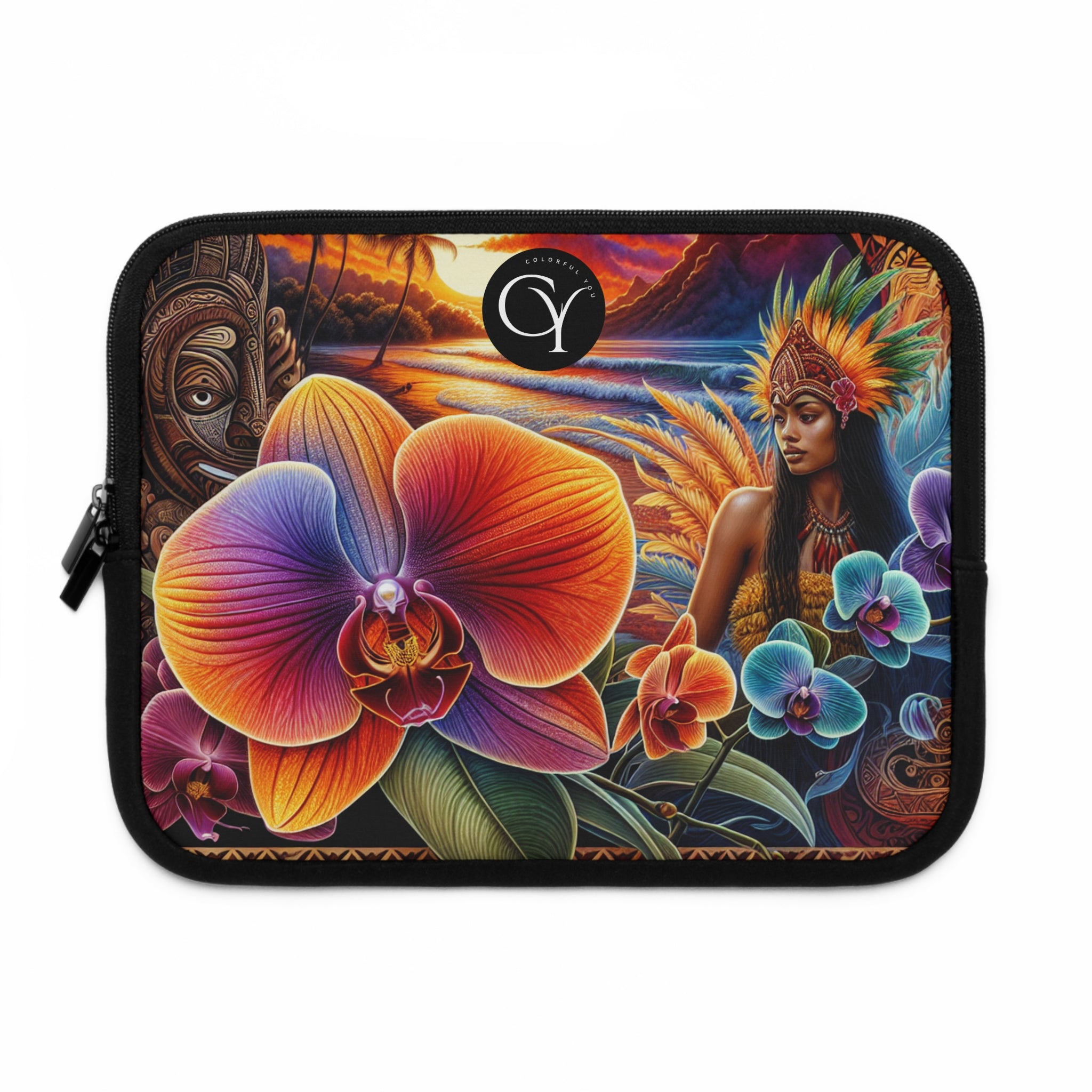 Vibrant Floral Laptop Sleeve - Ethnic Artwork Design