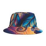 Blue Hibiscus Colorful Artistic Bucket Hat | Summer Vibes, Festival Wear, Beach Accessory, Unique Gift
