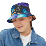 Blue Hibiscus Colorful Artistic Bucket Hat | Summer Vibes, Festival Wear, Beach Accessory, Unique Gift